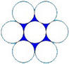 Jednopramenné ocelové lano - 7 drátů (1 + 6)